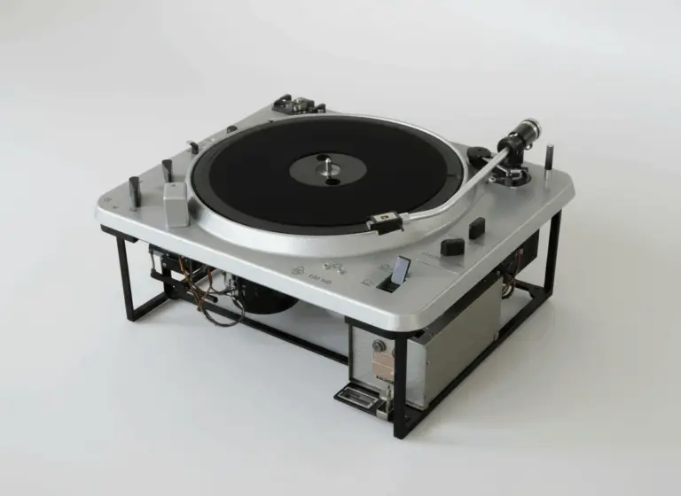 Thorens EMT 930 Plattenspieler vor grauem Hintergrund